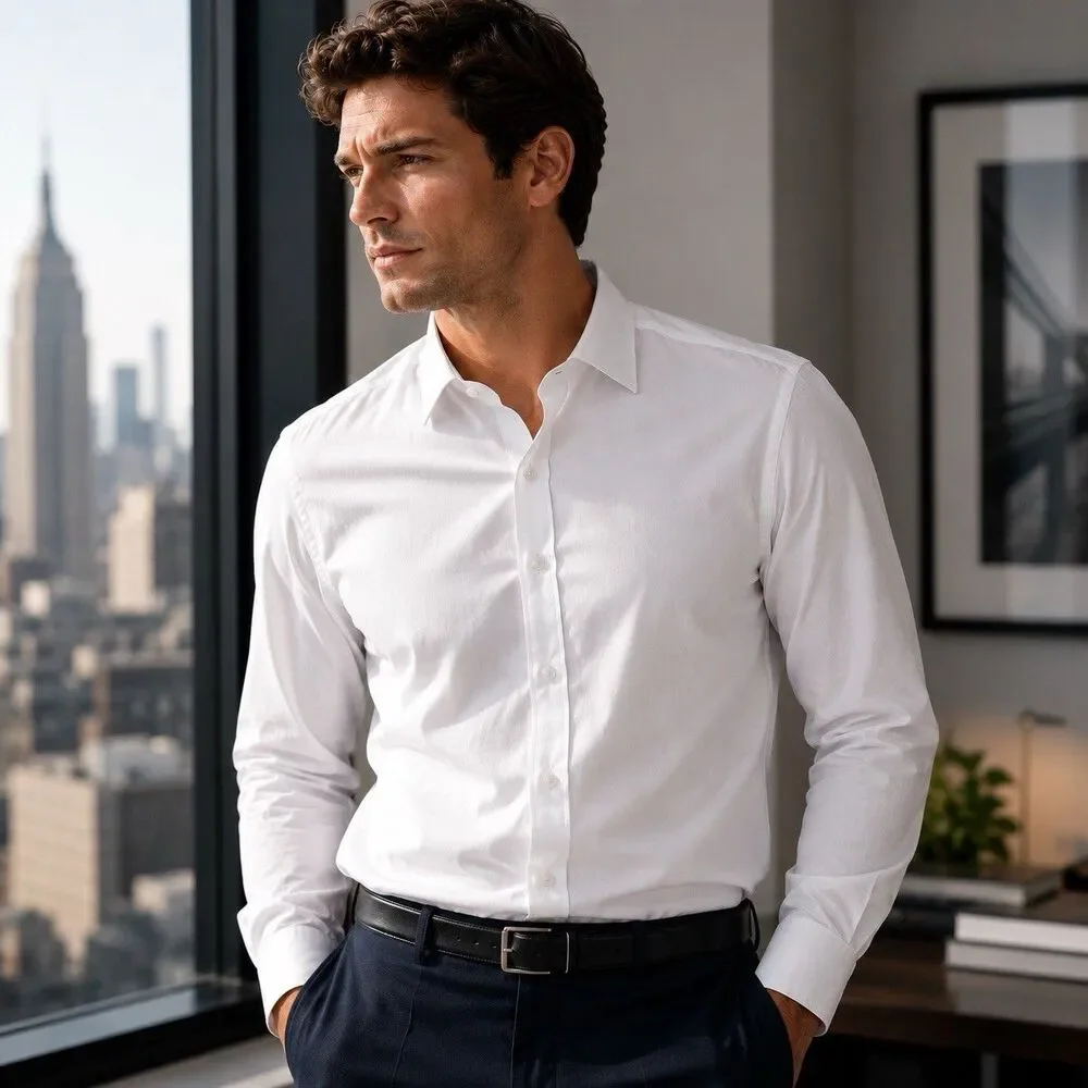 J Crew Button Up Performance Dress Shirt Mens XL White Stretch Career‎ AS991